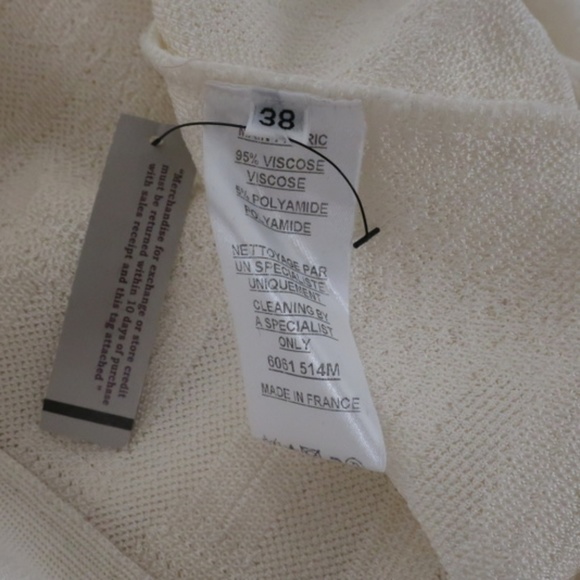 Balmain Dress White Jacquard Knit Size 38 - Picture 8 of 8
